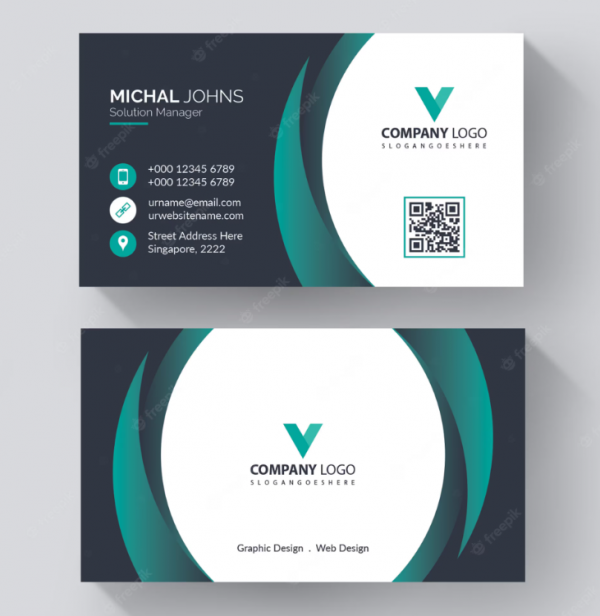 Desain sederhana dengan logo perusahaan yang elegan